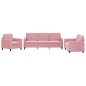 vidaXL Juego de sofás 3 piezas terciopelo rosa vidaXL Juego de sofás 3 piezas terciopelo rosa