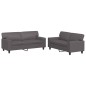 vidaXL Juego de sofás 2 piezas cuero sintético gris vidaXL Juego de sofás 2 piezas cuero sintético gris