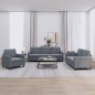 vidaXL Juego de sofás 3 piezas terciopelo gris oscuro