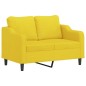 vidaXL Juego de sofás con cojines 3 piezas tela amarillo claro vidaXL Juego de sofás con cojines 3 piezas tela amarillo claro