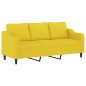 vidaXL Juego de sofás con cojines 3 piezas tela amarillo claro vidaXL Juego de sofás con cojines 3 piezas tela amarillo claro