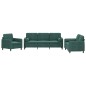 vidaXL Juego de sofás con cojines 3 piezas terciopelo verde oscuro vidaXL Juego de sofás con cojines 3 piezas terciopelo verde oscuro
