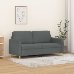vidaXL Sofá de 2 plazas de tela gris oscuro 140 cm