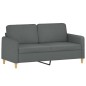 vidaXL Sofá de 2 plazas de tela gris oscuro 140 cm vidaXL Sofá de 2 plazas de tela gris oscuro 140 cm