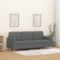 vidaXL Sofá de 3 plazas de tela gris oscuro 180 cm vidaXL Sofá de 3 plazas de tela gris oscuro 180 cm