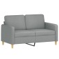 vidaXL Sofá de 2 plazas de tela gris claro 120 cm vidaXL Sofá de 2 plazas de tela gris claro 120 cm