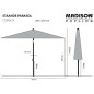 Madison Sombrilla Corsica gris 200x250 cm Madison Sombrilla Corsica gris 200x250 cm