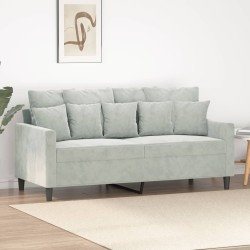 vidaXL Sofá de 2 plazas de terciopelo gris claro 140 cm