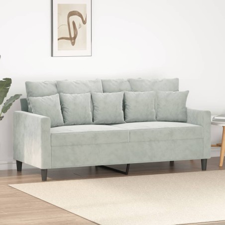 vidaXL Sofá de 2 plazas de terciopelo gris claro 140 cm