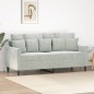 vidaXL Sofá de 2 plazas de terciopelo gris claro 140 cm vidaXL Sofá de 2 plazas de terciopelo gris claro 140 cm
