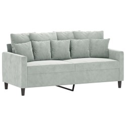 vidaXL Sofá de 2 plazas de terciopelo gris claro 140 cm