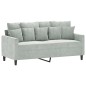 vidaXL Sofá de 2 plazas de terciopelo gris claro 140 cm vidaXL Sofá de 2 plazas de terciopelo gris claro 140 cm