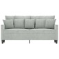 vidaXL Sofá de 2 plazas de terciopelo gris claro 140 cm vidaXL Sofá de 2 plazas de terciopelo gris claro 140 cm