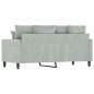 vidaXL Sofá de 2 plazas de terciopelo gris claro 140 cm vidaXL Sofá de 2 plazas de terciopelo gris claro 140 cm