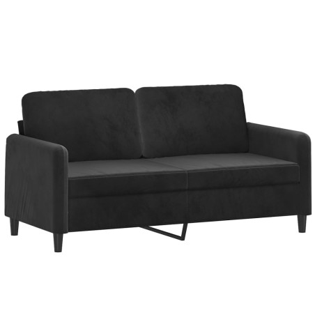vidaXL Sofá de 2 plazas terciopelo negro 140 cm