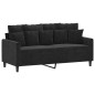 vidaXL Sofá de 2 plazas terciopelo negro 140 cm vidaXL Sofá de 2 plazas terciopelo negro 140 cm