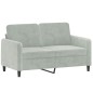 vidaXL Sofá de 2 plazas de terciopelo gris claro 120 cm vidaXL Sofá de 2 plazas de terciopelo gris claro 120 cm
