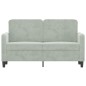 vidaXL Sofá de 2 plazas de terciopelo gris claro 120 cm vidaXL Sofá de 2 plazas de terciopelo gris claro 120 cm