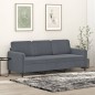 vidaXL Sofá de 3 plazas terciopelo gris oscuro 180 cm vidaXL Sofá de 3 plazas terciopelo gris oscuro 180 cm