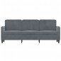 vidaXL Sofá de 3 plazas terciopelo gris oscuro 180 cm vidaXL Sofá de 3 plazas terciopelo gris oscuro 180 cm