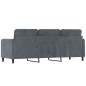 vidaXL Sofá de 3 plazas terciopelo gris oscuro 180 cm vidaXL Sofá de 3 plazas terciopelo gris oscuro 180 cm