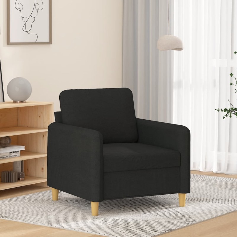 vidaXL Sillón de tela negro 60 cm vidaXL Sillón de tela negro 60 cm