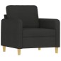 vidaXL Sillón de tela negro 60 cm vidaXL Sillón de tela negro 60 cm