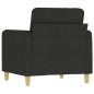 vidaXL Sillón de tela negro 60 cm vidaXL Sillón de tela negro 60 cm