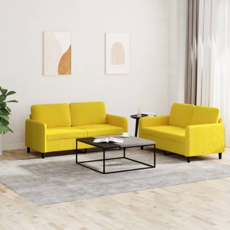 vidaXL Juego de sofás 2 piezas terciopelo amarillo