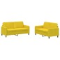 vidaXL Juego de sofás 2 piezas terciopelo amarillo vidaXL Juego de sofás 2 piezas terciopelo amarillo