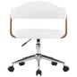 vidaXL Silla comedor giratoria madera curvada cuero sintético blanco vidaXL Silla comedor giratoria madera curvada cuero sintético blanco