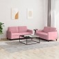 vidaXL Juego de sofás 2 piezas terciopelo rosa vidaXL Juego de sofás 2 piezas terciopelo rosa