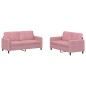 vidaXL Juego de sofás 2 piezas terciopelo rosa vidaXL Juego de sofás 2 piezas terciopelo rosa