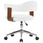 vidaXL Silla comedor giratoria madera curvada cuero sintético blanco vidaXL Silla comedor giratoria madera curvada cuero sintético blanco
