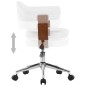 vidaXL Silla comedor giratoria madera curvada cuero sintético blanco vidaXL Silla comedor giratoria madera curvada cuero sintético blanco