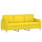 vidaXL Juego de sofás con cojines 3 piezas tela amarillo claro vidaXL Juego de sofás con cojines 3 piezas tela amarillo claro