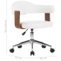 vidaXL Silla comedor giratoria madera curvada cuero sintético blanco vidaXL Silla comedor giratoria madera curvada cuero sintético blanco