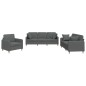 vidaXL Juego de sofás con cojines 3 piezas tela gris oscuro vidaXL Juego de sofás con cojines 3 piezas tela gris oscuro