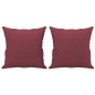 vidaXL Juego de sofás con cojines 2 piezas tela rojo tinto vidaXL Juego de sofás con cojines 2 piezas tela rojo tinto