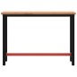 vidaXL Banco de trabajo madera maciza de haya y metal 115x55x81,5 cm vidaXL Banco de trabajo madera maciza de haya y metal 115x55x81,5 cm