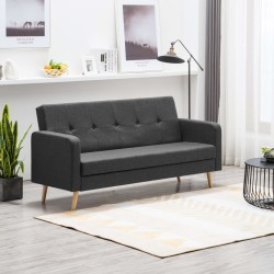 vidaXL Sofá de tela gris oscuro