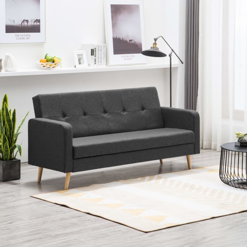 vidaXL Sofá de tela gris oscuro vidaXL Sofá de tela gris oscuro