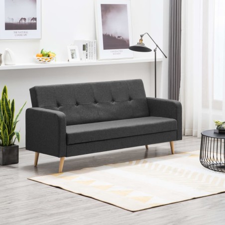 vidaXL Sofá de tela gris oscuro