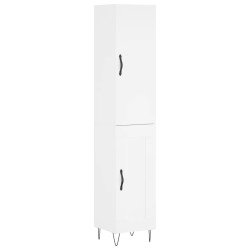 vidaXL Aparador alto madera contrachapada blanco 34,5x34x180 cm