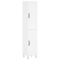 vidaXL Aparador alto madera contrachapada blanco 34,5x34x180 cm