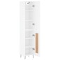 vidaXL Aparador alto madera contrachapada blanco 34,5x34x180 cm