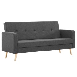 vidaXL Sofá de tela gris oscuro