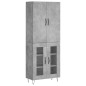 vidaXL Aparador alto madera contrachapada gris hormigón 69,5x34x180 cm vidaXL Aparador alto madera contrachapada gris hormigón 69,5x34x180 cm