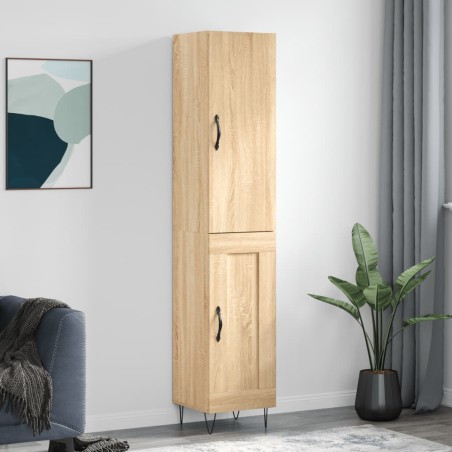 vidaXL Aparador de madera contrachapada roble Sonoma 34,5x34x180 cm