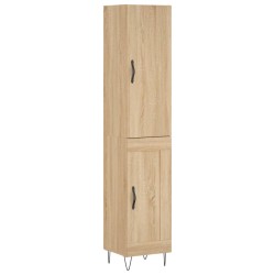 vidaXL Aparador de madera contrachapada roble Sonoma 34,5x34x180 cm